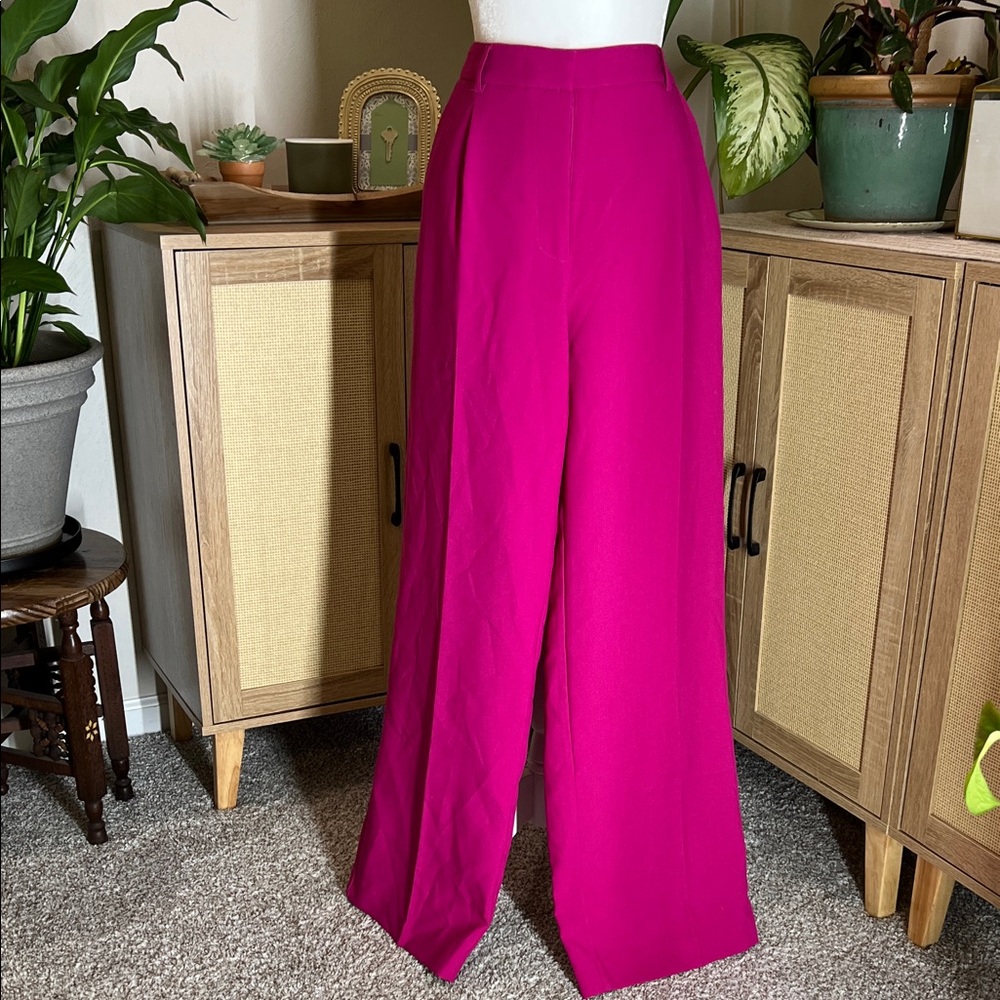 Chic Fuchsia Wide-Leg Pants